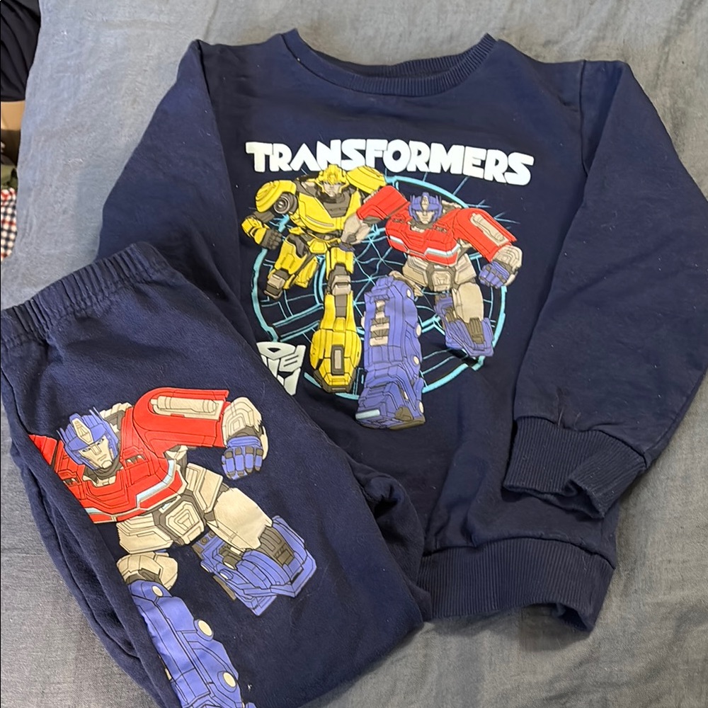 5T Transformers Navy sweatsuit Set